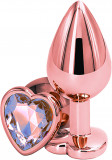 Dop Anal Brilliant Anal Plug Small, Rose Gold, Piatra Transparenta, Passion Labs