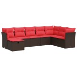 Cumpara ieftin Set canapele de gradina cu perne, 8 piese, maro, poliratan