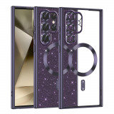 Husa premium Samsung Galaxy S22 Ultra 5G Asteroid GSM Luxury Glitter MagSafe, mov