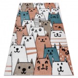 Covor FUN Gatti pentru copii, pisici, animale, roz, 160x220 cm