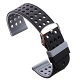 Curea silicon cu doua fete compatibila Seiko Skx007, 22mm, Negru/Gri