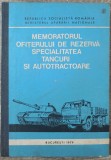 Memoratorul ofiterului de rezerva, specialitatea tancuri si autotractoare