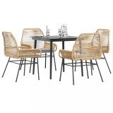 Gossi set mobilier de gradina cu perne 5 piese maro sticla polirattan