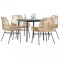 Gossi set mobilier de gradina cu perne 5 piese maro sticla polirattan