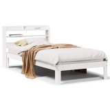 Cumpara ieftin Cadru de pat cu tablie fara saltea, alb, 90x200 cm