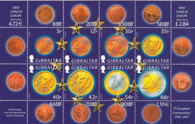 Gibraltar 2002 - EUROMONEDE - BL - MNH foto