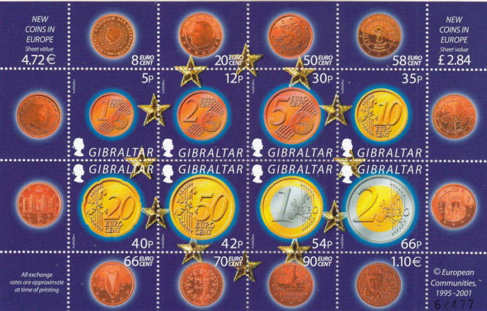 Gibraltar 2002 - EUROMONEDE - BL - MNH