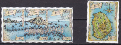 Nevis 1989 FILEXFRANCE&amp;#039;89 corabii harti MI 510-513 MNH foto