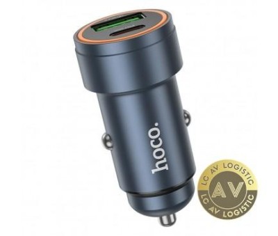 Incarcator Auto HOCO Z57A 30W 3A 1 x USB-A - 1 x USB-C Gri foto