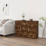 vidaXL Dulap, stejar fumuriu, 91x29,5x65 cm, lemn compozit