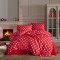 Lenjerie de pat din bumbac 100%, Clasy, pentru pat dublu, model Amore Red