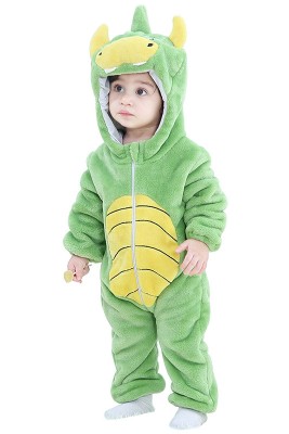 CLD142-129 Pijama kigurumi pentru bebelusi tip salopeta din material moale si pufos foto