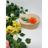 Cutie de Bijuterii din Lemn , Decorata cu Floare Portocalie din Fetru