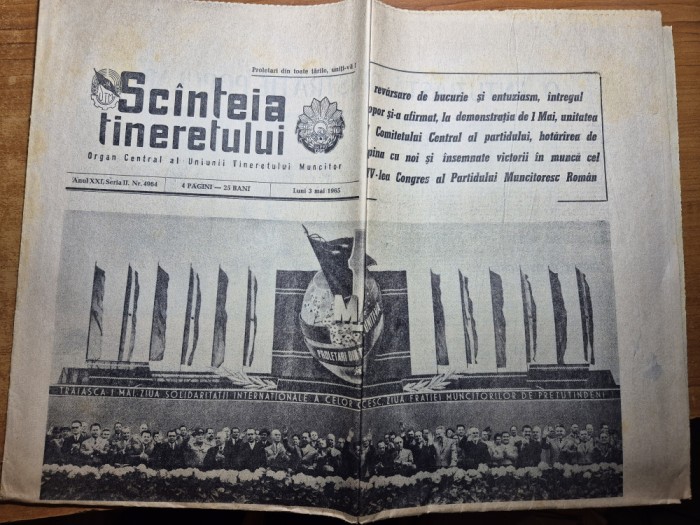 scanteia tineretului 3 mai 1965-adunarea festiva de ziua muncii