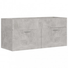 Dulap de chiuvetă, gri beton, 100x38,5x46 cm, PAL