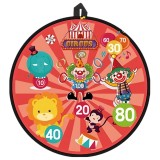 Joc Darts pentru Copii, Placa Pliabila 36.5 cm, 8 Mingii Velcro Scai Simple, 2 Mingii Luminoase, Model Circ, Rosu