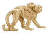 Cumpara ieftin Decoratiune Monkey Mom, Mauro Ferretti, 29.5x11.5x18.5 cm, polirasina, auriu