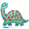 Joc Montessori cu Bile, Cyrax, Creion Magnetic, Tip Labirint, din Lemn, Model Brontozaur, 18x21 cm, Verde