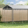 VidaXL Padoc exterior cu acoperiș argintiu 3x7,5x2,5 m oțel galvanizat 3190489
