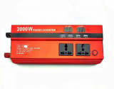 Invertor Auto 2000W Cu Display Dublu 3 Iesiri 220V Si 4 USB-uri