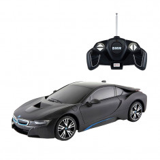 Masina cu telecomanda BMW I8 Rastar, 26 x 12 x 7.4 cm, 4 x AA, 10 km/h, tractiune 2 WD, anvelope cauciuc, Negru foto