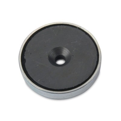 Magnet ferită oală D 50 mm cu gaură cu șanfren foto