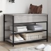 VidaXL Bancă de pantofi, gri sonoma, 70x42,5x50 cm, lemn prelucrat 839031