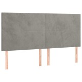 Cumpara ieftin Tablie de pat gri deschis 180x5x118/128 cm catifea