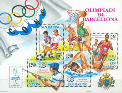 San Marino 1992 - Jocurile Olimpice Barcelona, bloc neuzat foto
