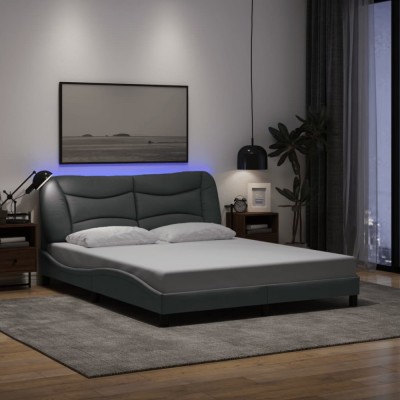 vidaXL Cadru de pat cu LED fără saltea Gri deschis 160x200 cm Material 3213711 foto