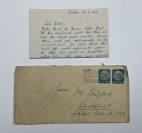 Plic francat cu marca poștală din seria Hindenburg valoare 6 pfennig 1932, cu scrisoare de mana scrisa frumos caligrafic