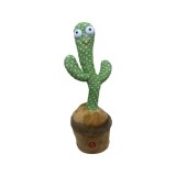 Cactus Dansator Muzical cu Melodii, Lumini si Inregistrare Voce, Jucarie Interactiva Amuzanta, Multicolor, 30cm