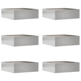vidaXL Margine pentru gazon 6 pcs Argintiu 40 x 40 x 13 cm 874711