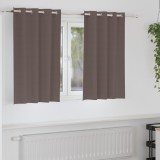 vidaXL Perdele cu perdele 2 pcs Maro &icirc;nchis 140 x 140 cm Poliester
