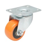 Roata pivotanta din PVC 64x31 mm cu placa otel, 60 kg