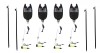Set 4 Senzori Pescuit cu Swingere LED + Picheti Prokarpfishing - Avertizori, Sensibilitate Reglabila, Mufa Jack