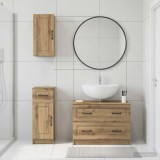 Cumpara ieftin Set de cabinet pentru baie cu 3 piese UTRECHT Stejar Artizanal