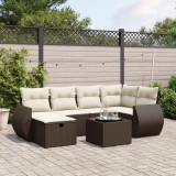 Gossi set canapele de gradina cu perne, 7 piese, maro, poliratan