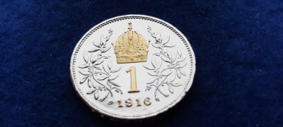 AUSTRIA 1 CORONA KORONA 1916 ultimul an de batere foto