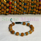 Bratara rudraksha 8mm si turcoaz fatetat, Stonemania Bijou