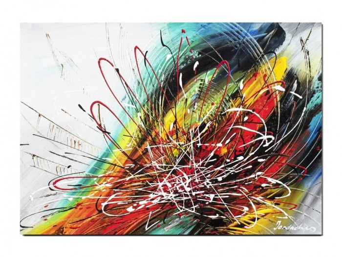 Tablou abstract pictat manual, Vortex, 70x50cm ulei pe panza, gata de agatat pe perete