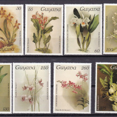 Guyana 1986 flori orhidee MI 1603-1610 seria 8 MNH