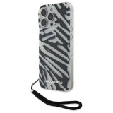 Husa iPhone 16 Pro Karl Lagerfeld IML Luxury, Zebra Pattern&amp;Cord, negru, KLHCP16LHZBPKCCK