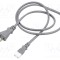 Cablu IEC C7 mamă 1m 2x0,75mm2 gri 7A 125V LIAN DUNG