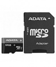 Micro sdxc adata 64gb ausdx64guicl10-ra1 clasa 10 adaptor sd (pentru foto