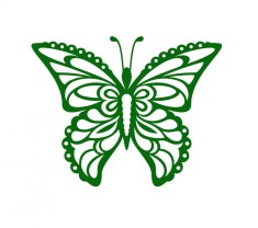 Sticker decorativ Fluture, Verde inchis, 60 cm, 1157ST-10 foto