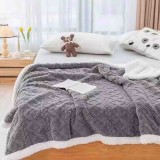 Cumpara ieftin Patura cocolino 200x230cm,tip tricotaj cu blanita,gri inchis-F032