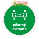 Semn verde pastrati distanta