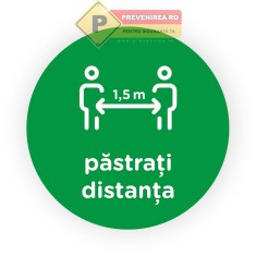 Semn verde pastrati distanta foto