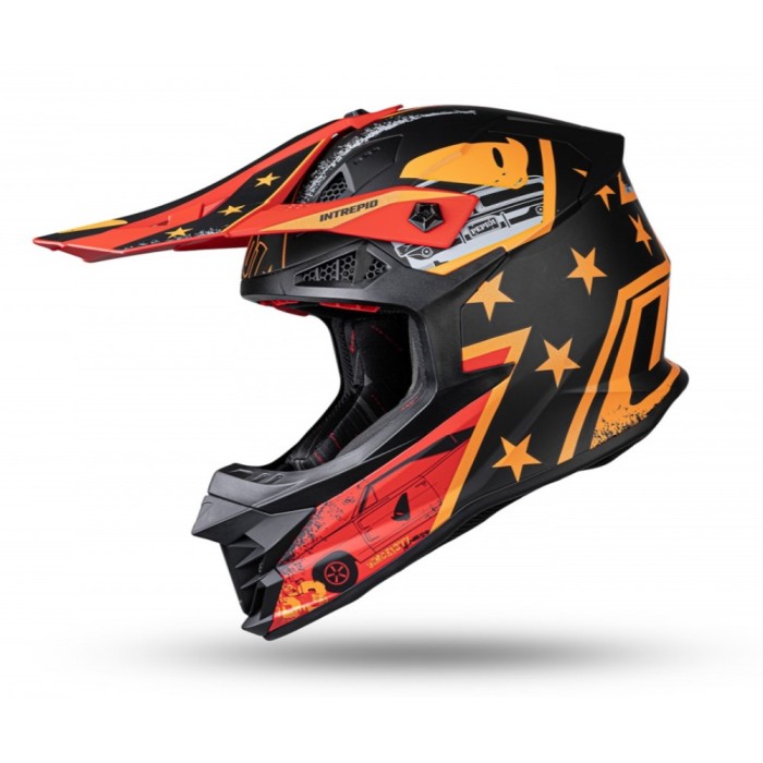 Casca cross Ufo Plast Intrepid portocaliu/negru mat
